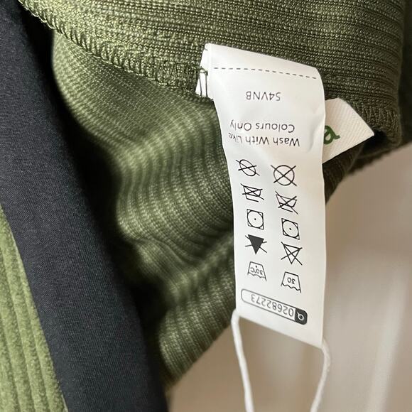 Halara High Waisted Back Zipper Split Hem 2-in-1 Corduroy Casual Skirt Green S - Picture 4 of 9